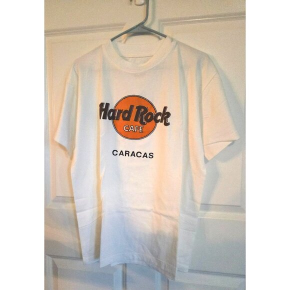 Vintage Hard Rock Cafe "Caracas" White T-shirt tee pre-owned Women's size Large - Picture 3 of 7